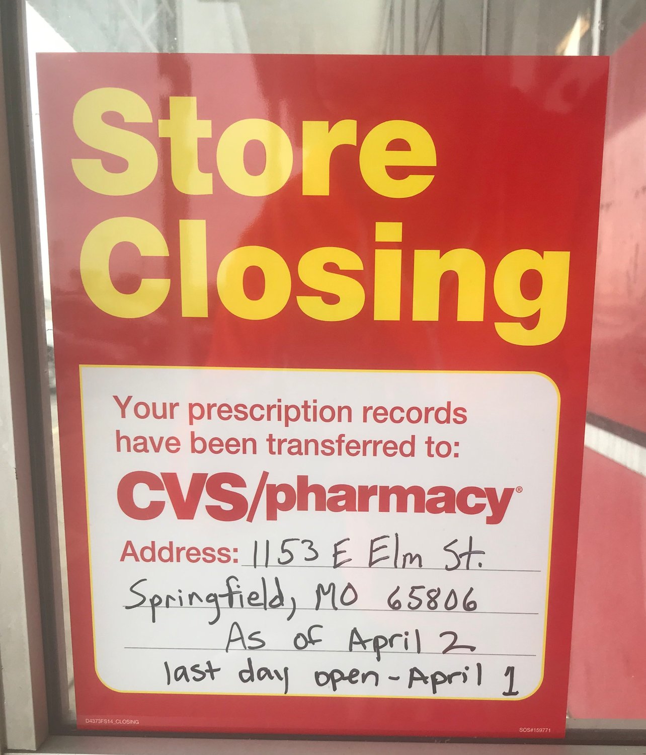 Signage posted at CVS shows customers are being referred to the Elm Street store.